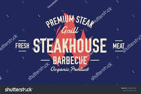 Steak House Barbecue Restaurant Logo Poster Stock Vector Royalty Free 1589257984 Shutterstock