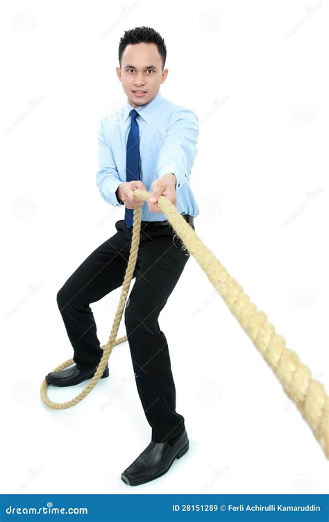 Man Pulling A Rope Royalty Free Stock Images Image 28151289