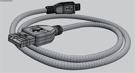 Free 3d Usb Cable Turbosquid 1274715