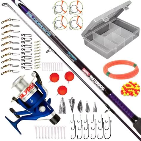 Kit De Pesca Ca A Tramos Reel Accesorios Caja Lineas