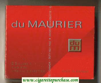 Du Maurier red 25s cigarettes wide flat hard box