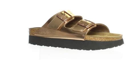 Birkenstock Womens Arizona Pap Rose Gold Sandals Eur 41 Narrow 1422000 Ebay