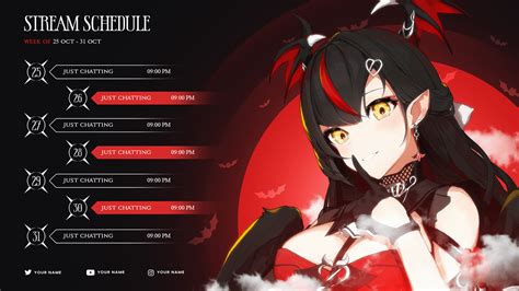 Vtuber Schedules Template Free Download Behance