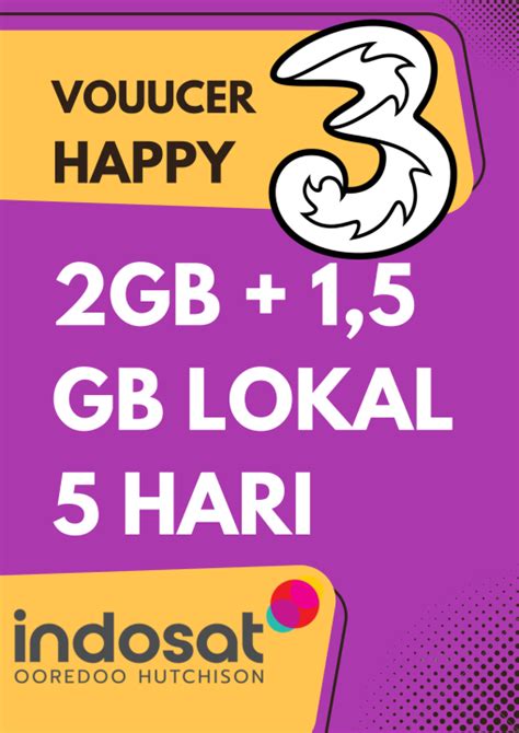 Voucer Fisik Tri Happy 3 5 Gb 5 Hari Lazada Indonesia