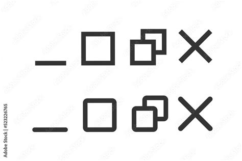 Control Window Button Icon Minimize Maximize Close Exit Button