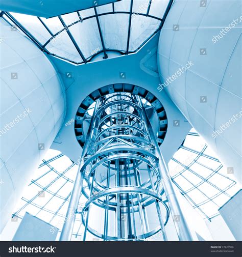 Futuristic Elevator Modern Building Shanghai China Stock Photo 77426926