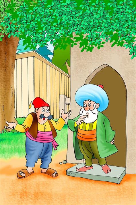 Nasreddin Hodja Türke Masalli Stock Abbildung Illustration von