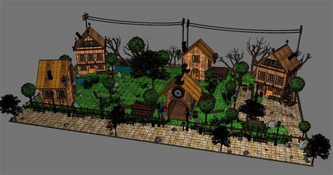 Country Village Cartoon 3d Model 25 Ma Fbx Obj Max Free3d