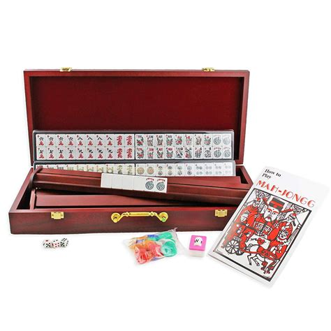 XXXXX V166 Tiles American Western Mahjong Game Set with 4 wooden pusher ...