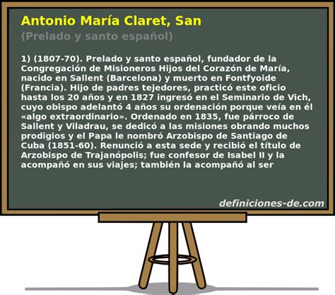 Breve biografía de Antonio María Claret San Prelado y santo español