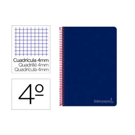 Cuaderno Espiral Cuarto Witty Cuadro Mm Con Margen Azul Marino