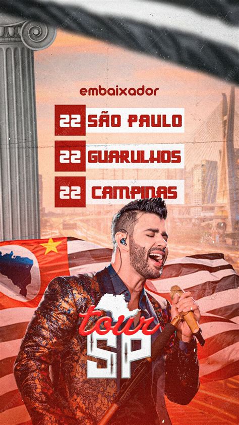 Flyer Artista Agenda De Shows Tour Gusttavo Lima Embaixador Stories