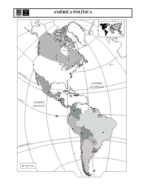 Mapa Mudo Politico America