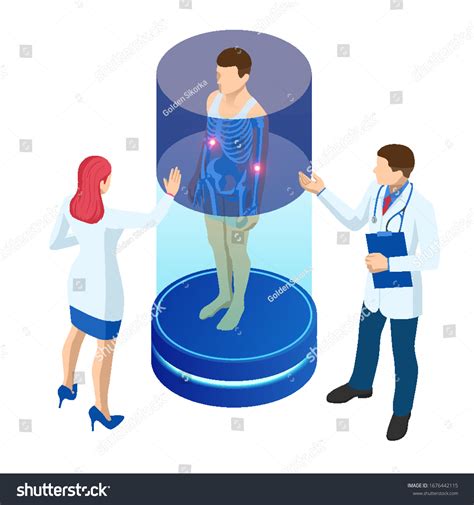 Isometric Xray Machine Scanning Human Body Stock Vector Royalty Free 1676442115 Shutterstock