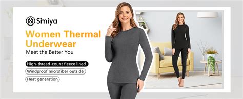 SIMIYA Thermal Underwear Set For Women Ultra Soft Fleece Lined Long