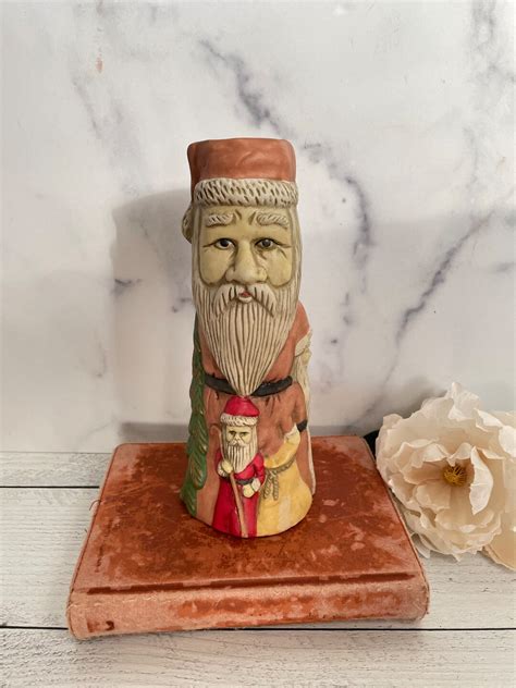 Santa Vase Santa Matches Holder Vintage Santa Old World Santa