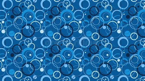 Blue Seamless Overlapping Circles Pattern Stock Vector Illustration