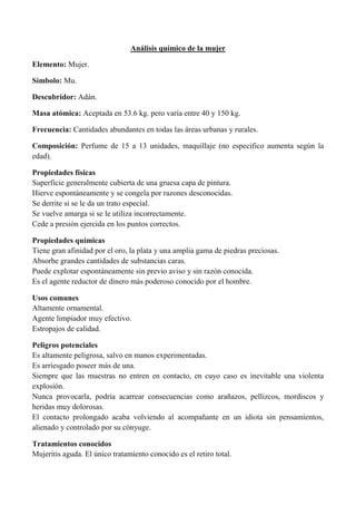 Análisis químico de la mujer PDF