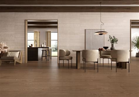 Suelo porcelánico efecto travertino beige Tibur 60x120 cm SALONI