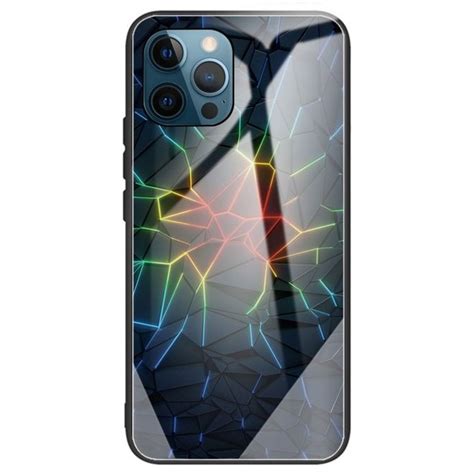 Iphone 14 Pro Max Hülle Gehärtetes Glas Hardcase Mit Soft Tpu Ränder Geometrie Mobile Universe