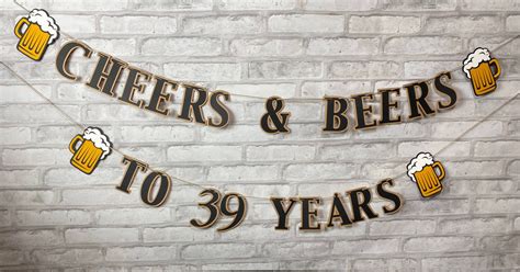 Cheers And Beers Birthday Banner Beer Banner Cheers And Beer Etsy