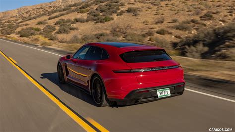 Porsche Taycan GTS Sport Turismo 2022MY Color Carmine Red Rear