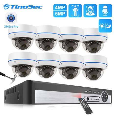 Tinosec Ch Mp Poe Dome Security Camera System Ip Camera Vandal Proof