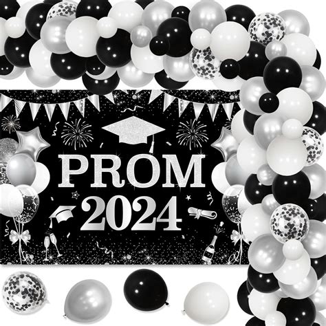 Prom Decorations For Party 2024 Black And Silver Prom