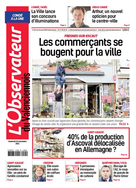 L Observateur Du Valenciennois Pays De Cond Du Vendredi Novembre