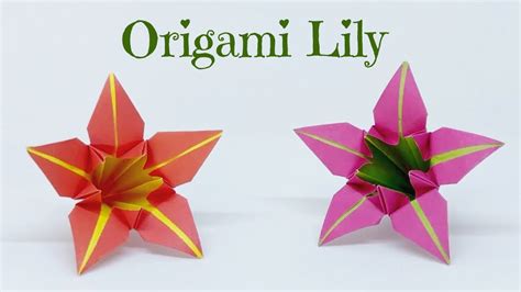 Origami Paper Lily How To Make Origami Lily Youtube