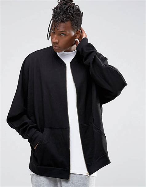 Asos Extreme Oversized Bomber Jacket With Side Splits And Pockets Asos