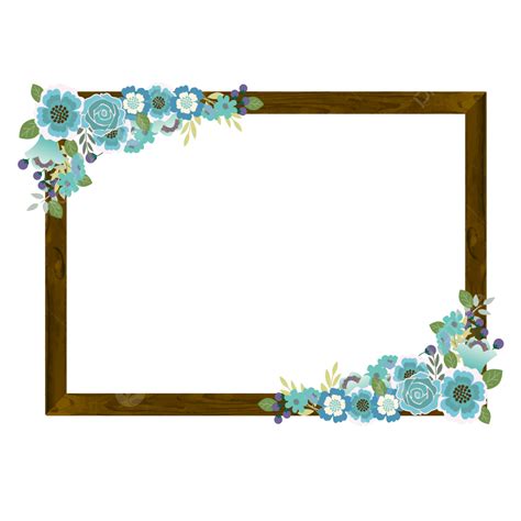 Blue Flower Borders Png Picture Blue Flowers Border Rectangle Fresh