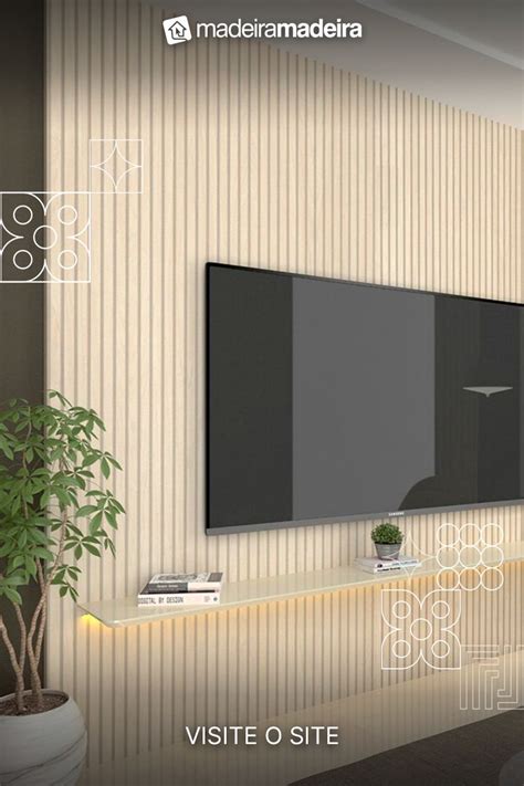 Painel para TV LED Requinte 220 Off White Impressão Ripado 3D