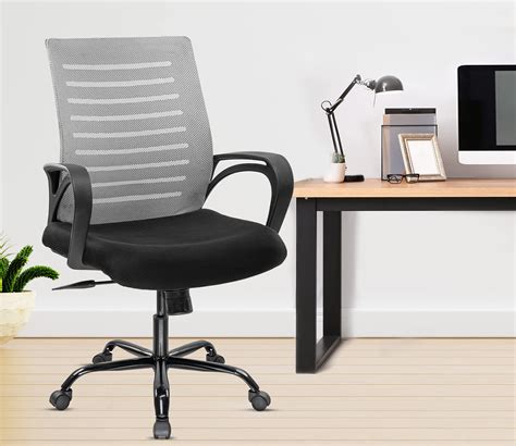 Buy Atom Breathable Mesh Adjustable Ergonomic Office Chair (Grey) at 32 ...