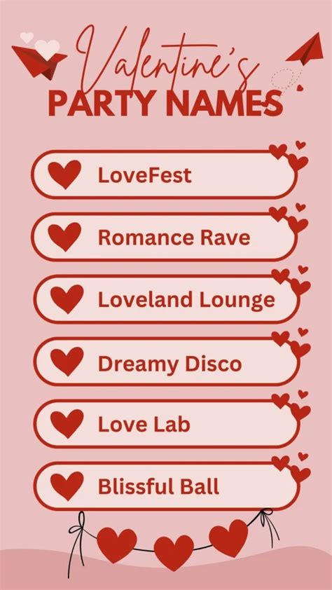 Catchy Valentines Day Party Names Ideas Generator