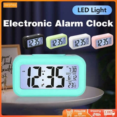 LCD Digital Display Alarm Clock Backlight Snooze Mute Calendar Desktop