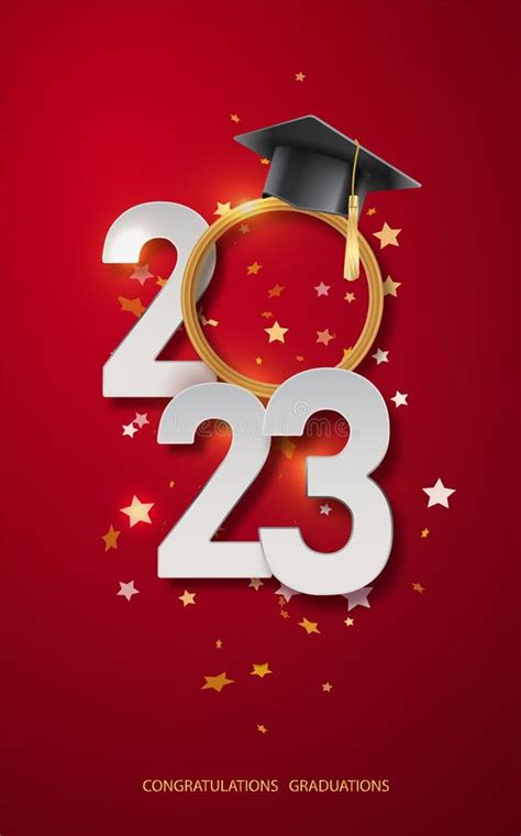 Congratulations Graduates Banner Concept Class Of 2023 Stock Vector