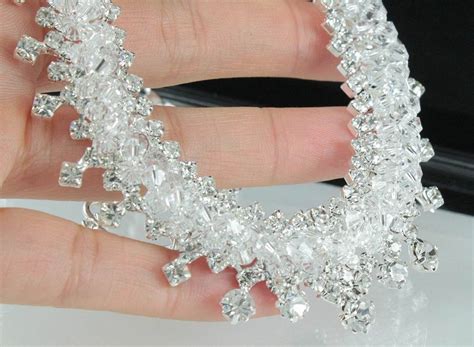 Exquisite Clear Austrian Rhinestone Crystal Necklace Earrings Set