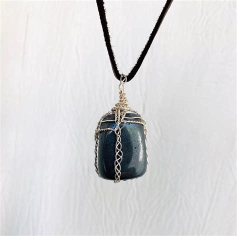 Hematite Pendant Necklace - Etsy