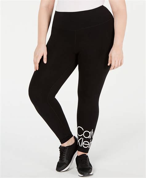 Calvin Klein Plus Size Logo High Rise Leggings Macy S