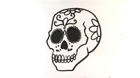 How To Draw Dia De Los Muertos Skull Halloween Drawings Youtube