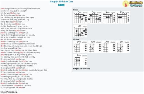 Chord Chuyện Tình Lan Can Tab Song Lyric Sheet Guitar Ukulele Chordsvip