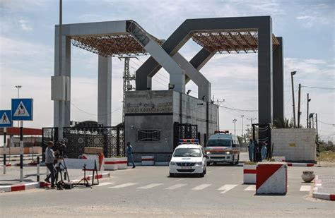 RAFAH, GAZA – APRIL 13: A vehicle is seen in front of the Rafah Border Gate as Egypt ...