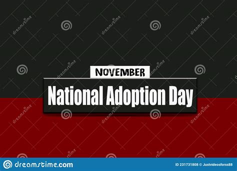 November Holidays National Adoption Day Text Effect On Two Colors