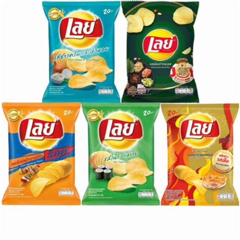 X Lays Lay S Potato Chips Crispy Snack Food Thai Seasoning Asia Style