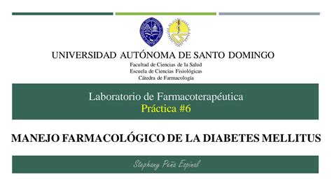 Solution Manejo Farmacol Gico De La Diabetes Mellitus Stephany