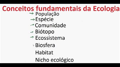 Curso de Biologia Conceitos fundamentais Ecologia População Espécie