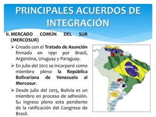 Principales Acuerdos De Integracion Ppt