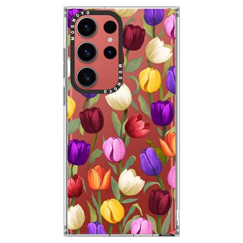 Colorful Tulips Phone Case Samsung Galaxy S23 Ultra Case Mosnovo