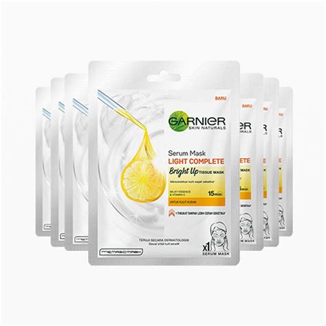 Garnier Bright Up Serum Face Mask For 1 Tone Fairer Skin Set Of 7